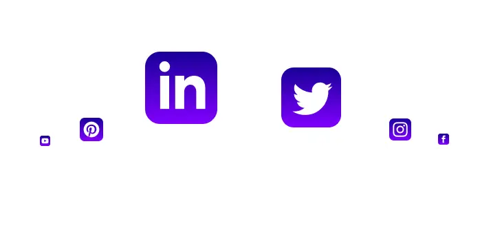 Social media icons with a message about executive engagement boosting trust and visibility.