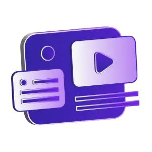 Content marketing strategy concept showing video and text content blocks.