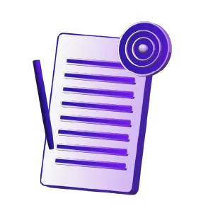 Specialist content writing image depicting a document with a pen.